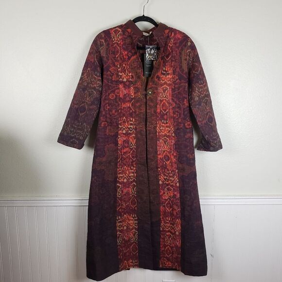 Women's Soft Surroundings Artist abstract Bedouin Duster Maxi Jacket Size PXS - Picture 1 of 16